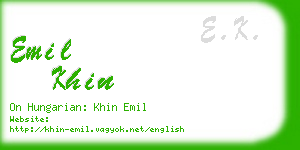 emil khin business card